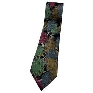 FONTANA DI TREVI Men's 100% Silk Necktie LUXURY Tie Multicolor Art W:3.5" EUC
